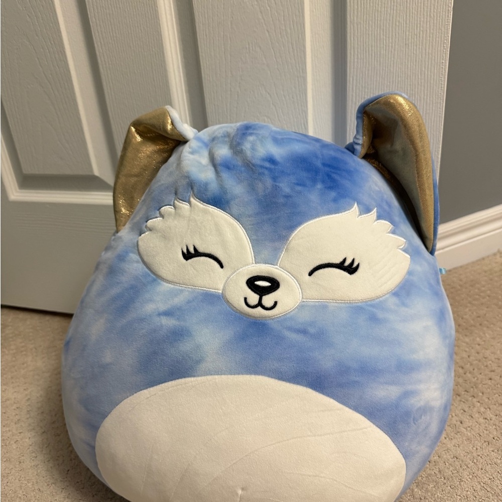 Blue and White SQUISHMALLOW with Gold Ears
